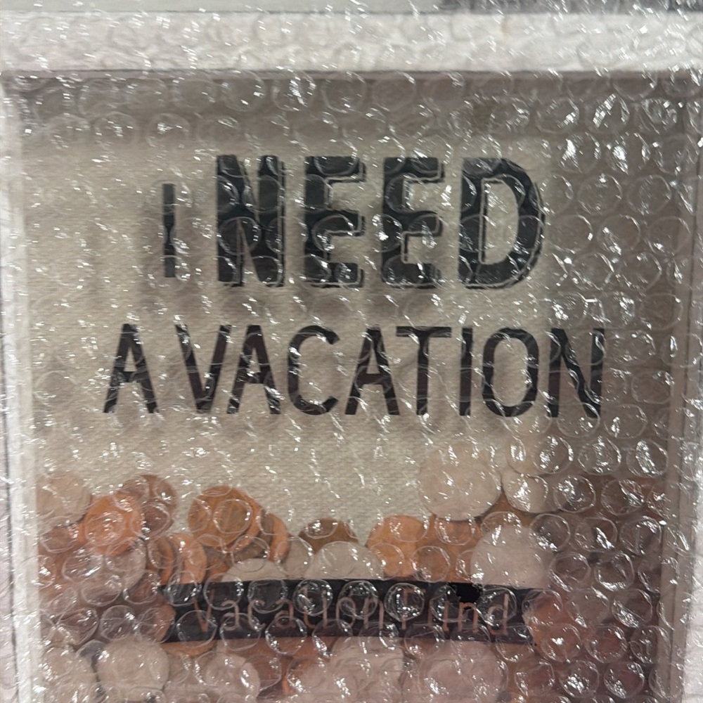 "I NEED A VACATION" Decorative Wall Art - Neutral Tones